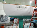 Rear and front: the stern could pass for a bow if it weren't for the rudder.