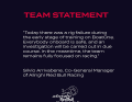 The team statement from Alinghi Red Bull Racing on the second mast break on 20 August