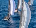 Vorne im Bild ist Alberto Franchis ClubSwan 50 "Giuliana" zu sehen, davor "Hatari" und weitere Klassenschwestern