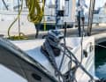 ... the mainsheet winches aft of the helmsman, who can operate both directly
