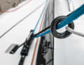 Simple, low-friction, efficient. Genoa outhaul with guide eyelets ensure the perfect trim