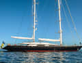 47th Burrasca: Construction number 1 from Perini's celebrated 56-metre series initially went to a Russian. Thanks to 497 gross tonnes, the aluminium yacht offers cabins for twelve guests and nine crew members. With 1560 square metres of sail area, the flybridge ketch can reach 17 knots. "Burrasca" was refitted in 2014/15 and changed hands for 15.5 million euros. A few years later, the 545 tonnes were up for sale again, but now it seems to have worked out.
