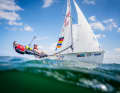 The 470 Olympic athletes Simon Diesch and Anna Markfort in the Kieler Woche area
