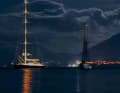 At anchor half a nautical mile off Porticello. The photo shows "Bayesian" and the topsail schooner "Sir Robert Baden Powell" at 8 p.m. on Sunday, 18 August.