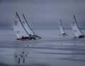 Still the measure of all things in windy conditions: former champion Karol Jablonski (P36) sails away from the competition under pressure.