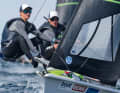 Mit der Segelnummer GER 281 im 49er bei der 130. Kieler Woche: Anton und Johann Sach vom Lübecker Yacht-Club