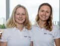 Ospite alla conferenza stampa pre-veleggiata del 16 giugno: la timoniera del 49erFX e stratega del SailGP Anna Barth con la prodiera di Kiel Emma Kohlhoff.