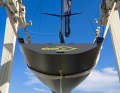 Hightech auch unter der Wasserlinie: An der Hinterkante des Kiel befindet sich eine Trimmklappe, die noch mehr Höhe und Speed am Wind ermöglichen soll, als bei der vergleichbaren TP52-Rennyachten