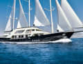 50th Meira: Neta Marine built the modern gulet interpretation according to plans by Evan K. Marshall from steel and aluminium for the superstructure. The almost ten metre wide three-master can accommodate twelve guests and ten crew members. "Meira" is available as a charter yacht from 120,000 euros per week and is for sale through Ocean Independence. In 2019, the price was reduced from 15.5 to 12.5 million euros.