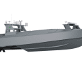 The hull of the water drone with underwater hull (photomontage).