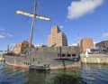 No more trips for the time being: The Poel cog Wissemara at her berth in the Old Harbour in Wismar.