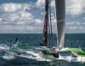 Here, "Sodebo Ultim 3" is in action at the Arkéa Ultim Challenge Brest at the beginning of the year.