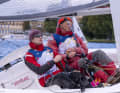 Christoph Trömer (r.), runner-up in the inclusive boat class 2.4mR, with his son Tim Leonard