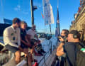 The youngest Globe40 crew in an interview in Cádiz.