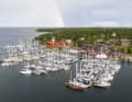 Le terrain du club de Sandholmner du KSSS a servi de base au Gotland Runt.