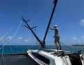 Mast der "Black Marlin" wird mit einer Jütt-Konstruktion langsam in die senkrechte gebracht