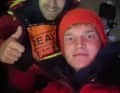 Greetings from the Southern Ocean: Fink and Burke on stage two.