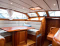 Nordship 380 DS: The seating area and navigation system of the Danish boat are literally built into the high cabin superstructure