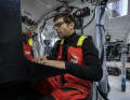 Concentration during navigation on board the "Sodebo Ultim 3".