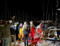 Viel Wiedersehensfreude und erste Interviews am Dock mit der "SignForCom"-Crew