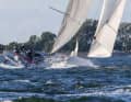 The crew of the Hamburg-based "Red" put the pedal to the metal after the start of the Silver Ribbon of Kiel Week