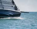Flat bow, plenty of chine edges, firm sprit - the Ace 30 on the wind, not exactly her favourite discipline