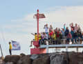 Spectators at the harbour exit of Las Palmas de Gran Canaria