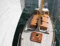 Blick herab auf das Deck der „Getrud III"