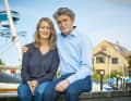 Philipp Schaich und seine Frau Claudia auf dem Steg im heutigen Werfthafen am Fehmarnsund