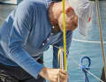 Important measurements, for example for a tarpaulin or new sails, are best taken in the water, with the rig stationary