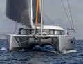 The boat looks very sporty from the outside, but the hulls are quite voluminous
