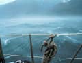 The storm forces the crew to seek shelter