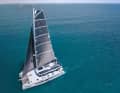 High rig, ample sail area. The overlapping genoa is standard, there is no self-tacking jib