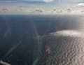 Gas leak from Nord Stream 2 in the Baltic Sea, taken from Danish F16 fighter jets