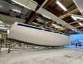 The 21 metre long GRP hull of the first Hallberg-Rassy 69 was removed from the mould in Kungshamn, Sweden