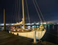 As the only ship in the actually closed Cuxhaven marina
