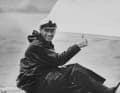 Crown Prince Harald happily on board. In oilskin with KNS cap, year unknown.