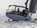 The twin rudders help to reduce the draught when the keel is raised and allow a garage for a 3.10 metre long dinghy