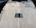 Flush like the aft deck and with a striking cabin superstructure - the foredeck of the Y9