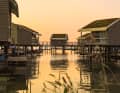 The pile dwellings on Greifswald Bodden are inspired by accommodation in the Maldives