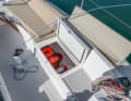 Plenty of storage space. The forecastle boxes run the entire length of the cockpit thwarts