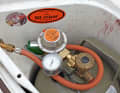 Gas system: check hose regularly. Inspection by a specialist company every two years; for hoses and pressure reducers, see imprint