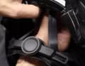 The adjustment strap for the head size is also harnessed