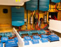 The various controllers for the solar cells are from Victron, the rest of the system from Mastervolt. The combination works well.