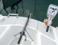 The forecastle box is accessible when the tiller is folded up
