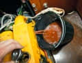 1. drain the coolant Only when the drain plug and coolant cap are open does the fluid drain quickly. Otherwise a vacuum will be created