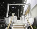 The bathing platform is moulded in, the stern is semi-open