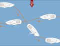 The Q-tack The classic rescue manoeuvre under sail. Here, too, you can rely on engine assistance. Because of the Q-shaped course, which gives the manoeuvre its name, the jibe is avoided. For this manoeuvre, the boat must be dropped immediately after the accident. This is followed by a tack and the return to the MOB with half the wind. The manoeuvre is completed with a close-hauled tack on the victim. Advantages of the manoeuvre: Even without the aid of the engine, there is always speed in the ship and it can be sailed from different starting courses. Disadvantage: The manoeuvre is only suitable for beginners to a limited extent; the distance between the boat and the MOB increases quickly when falling off and it is not easy to keep your bearings. At the same time, the sails must be actively operated