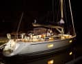 Evening atmosphere in the harbour. The test boat was equipped with various lights and lamps