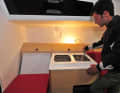 As standard, the Pogo 30 only offers camping comfort - but an additional seat for the free watch on the port side